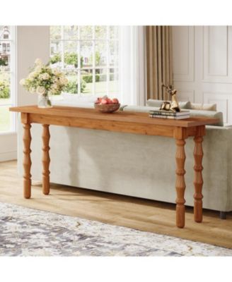 70.9-Inch Extra Long Console Table for Entryway, Narrow Sofa Table Behind Couch with Solid Wood Legs, Entry Accent Table