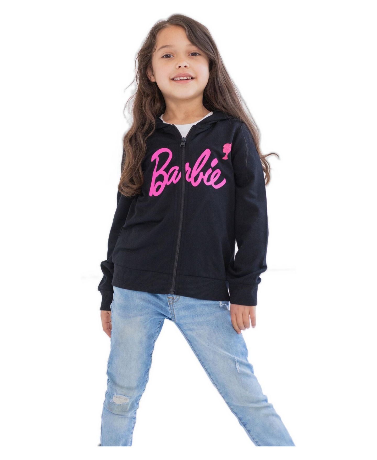 Худи Barbie Zip-Up для девочек-малышей, цвет: Чёрный розовый — фото 7