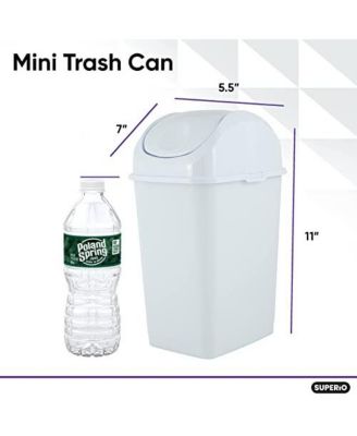 Mini 1.25 Gallon Plastic Trash can with Swing Top Lid