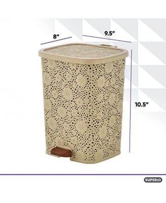 Mini 1.5 Gallon Step On Trash Can with Lid Lace Design