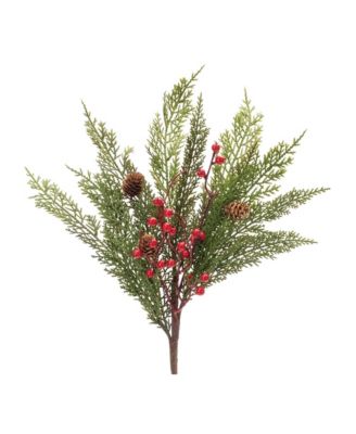 Pine and Berry Spray for Festive Holiday Decor (Set of 6)