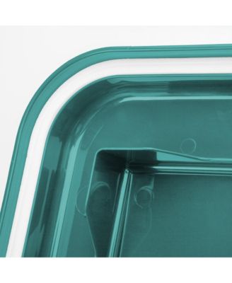 USA 30 lbs & 11 lbs Combo Airtight Dog Food Storage Container, Stackable Treat Box, 2-Cup Scoop, Casters, Keep Fresh, Easy Mobility, Green