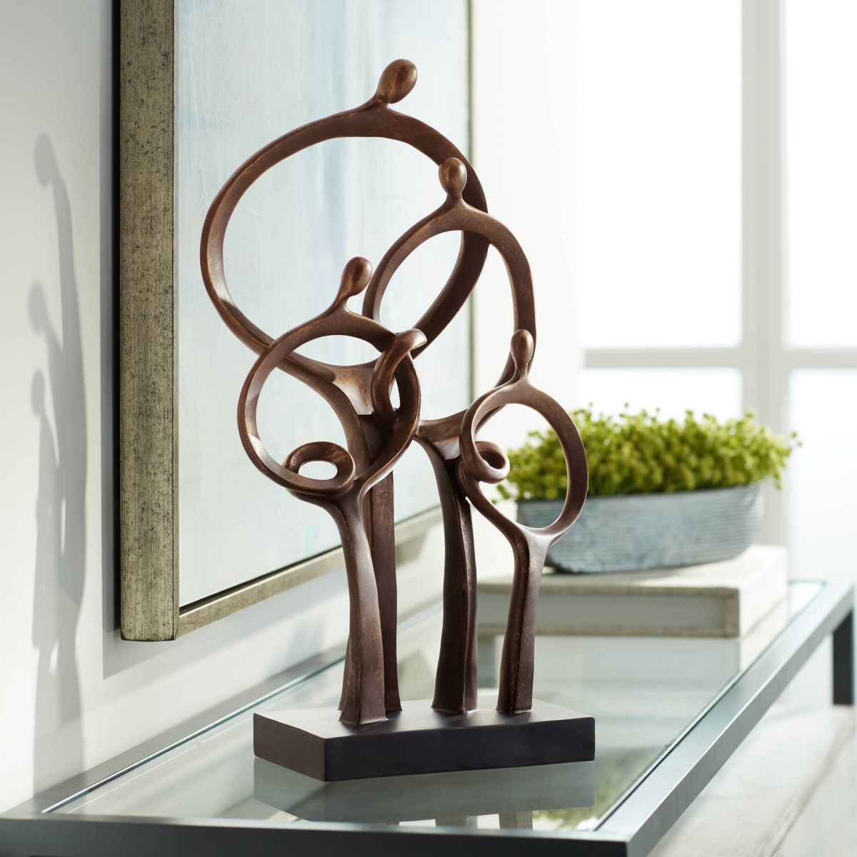 Kensington Hill Abstract Family Modern Rustic Standing Sculpture Tall 19 1/4