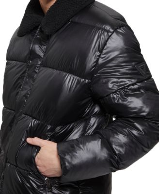 Men's Puffer Jacket with Sherpa Collar
