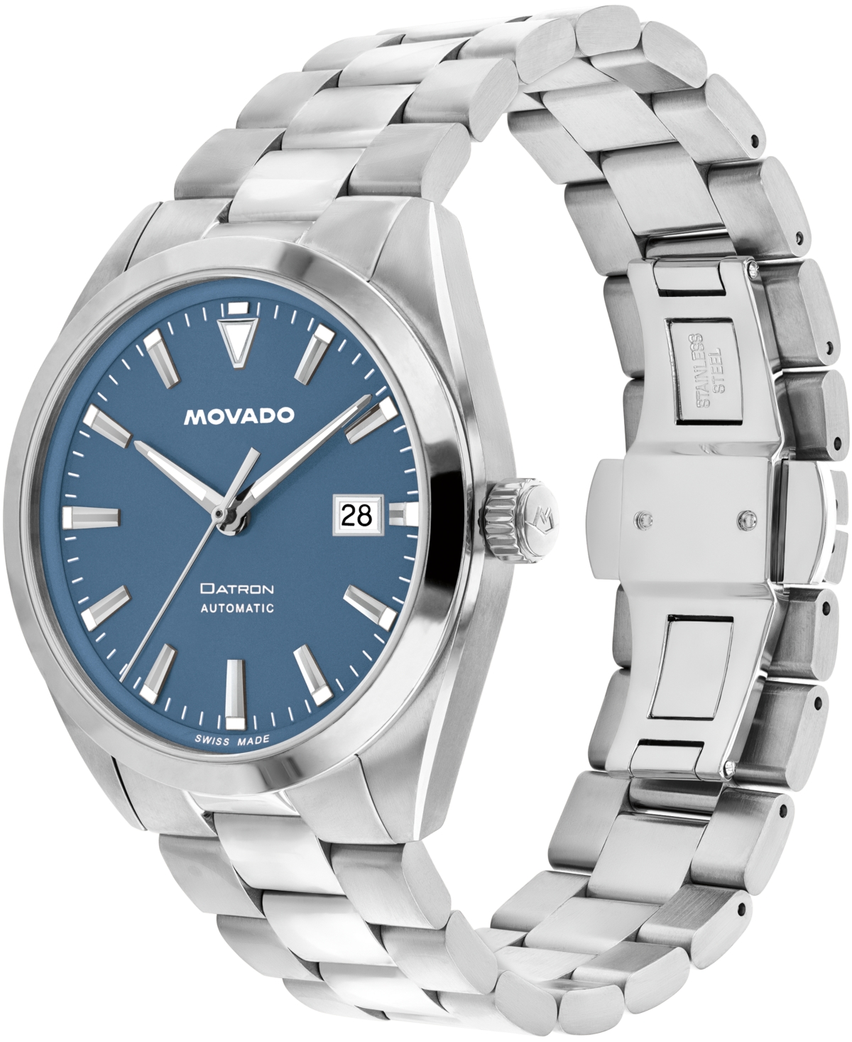 Movado Men's Datron Swiss Automatic Stainless Steel Watch 40mm In Silver-tone