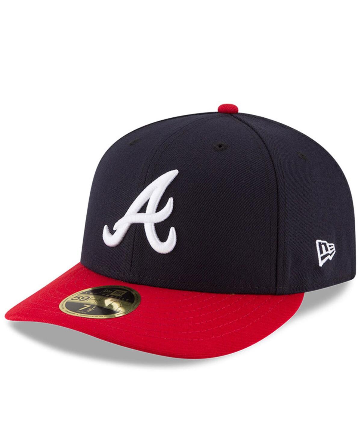 New Era Men'sRed Atlanta Braves National Baseball Hall of Fame Low Profile 59FIFTY Fitted Hat - Navy, Red