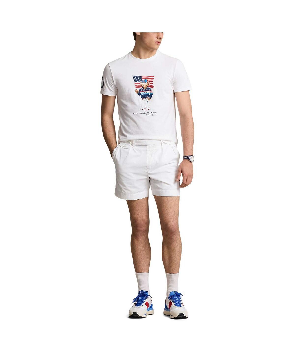 Polo Ralph Lauren Men'sTeam Usa Paris 2024 Summer Paralympics Villagewear Bear T-Shirt - White