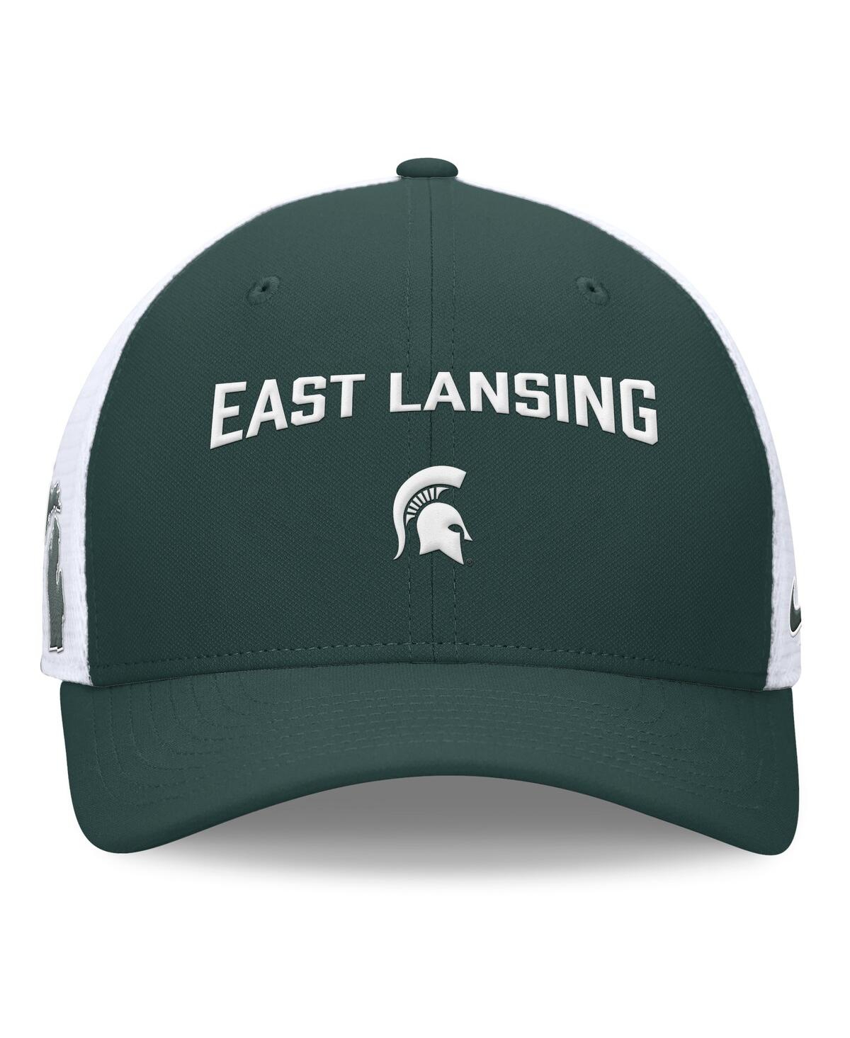 Nike Men's Green/white Michigan State Spartans Primetime Rise City Trucker Adjustable Hat In Green,white