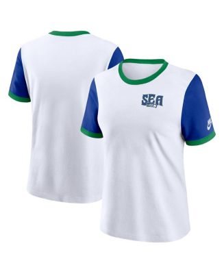 売れ筋商品|||ナイキ カットソー トップス レディース Women's White/ Seattle Seahawks Rewind Ringer T-Shirt White,  Nike Women's White/Royal Seattle Seahawks Rewind Ringer T