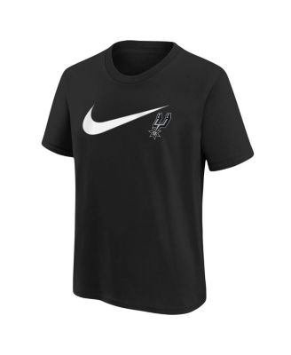 Big Boys and Girls Black San Antonio Spurs Swoosh T-Shirt
