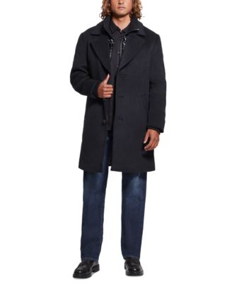 Men's Wool Blend Coat with Removable Quilted Bib
