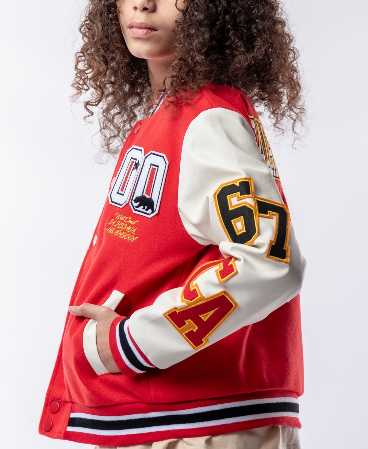 RING OF FIRE BIG BOYS CAL-CHAMP WOOLEN VARSITY JACKET WITH PATCHES 