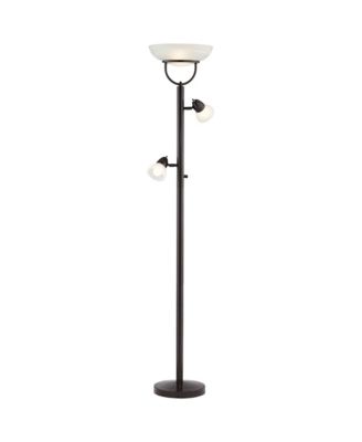Modern Torchiere Floor Lamp 3-in-1 Design 70" Tall Tiger Bronze White Glass Shades for Living Room Reading Bedroom Office