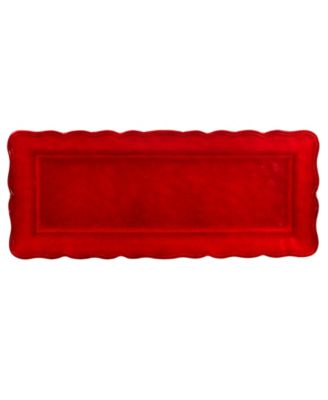 Red Crackle 2-Pc. Melamine Platter Set