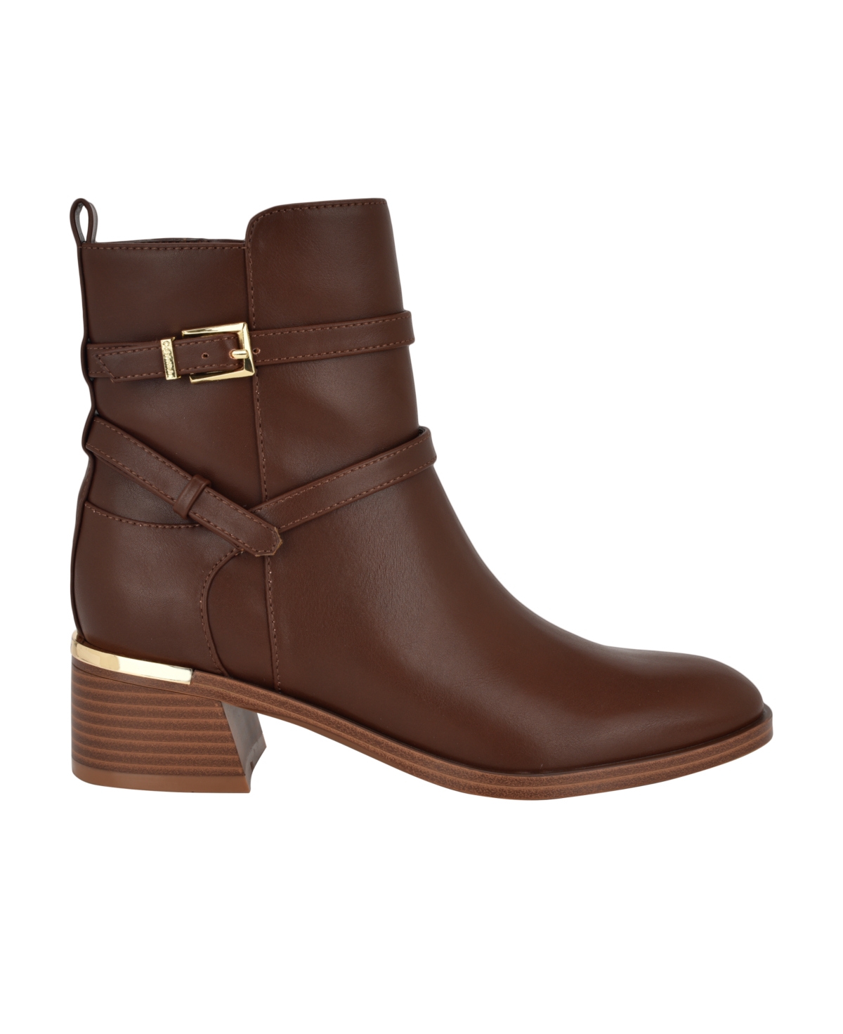 Calvin Klein Women's Jasen Buckle Strap Block Heel Booties