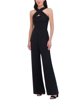 Vince Camuto Women's Signature Crepe Crossover-Neck Jumpsuit Macy's
