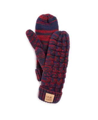 Women's Patch Pom Mittens, Liberty Blue, One Size