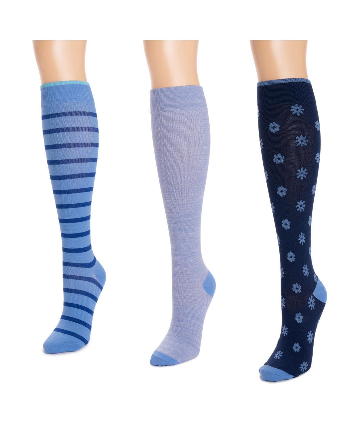 Muk Luks Women's 3 Pair Pack Compression Socks