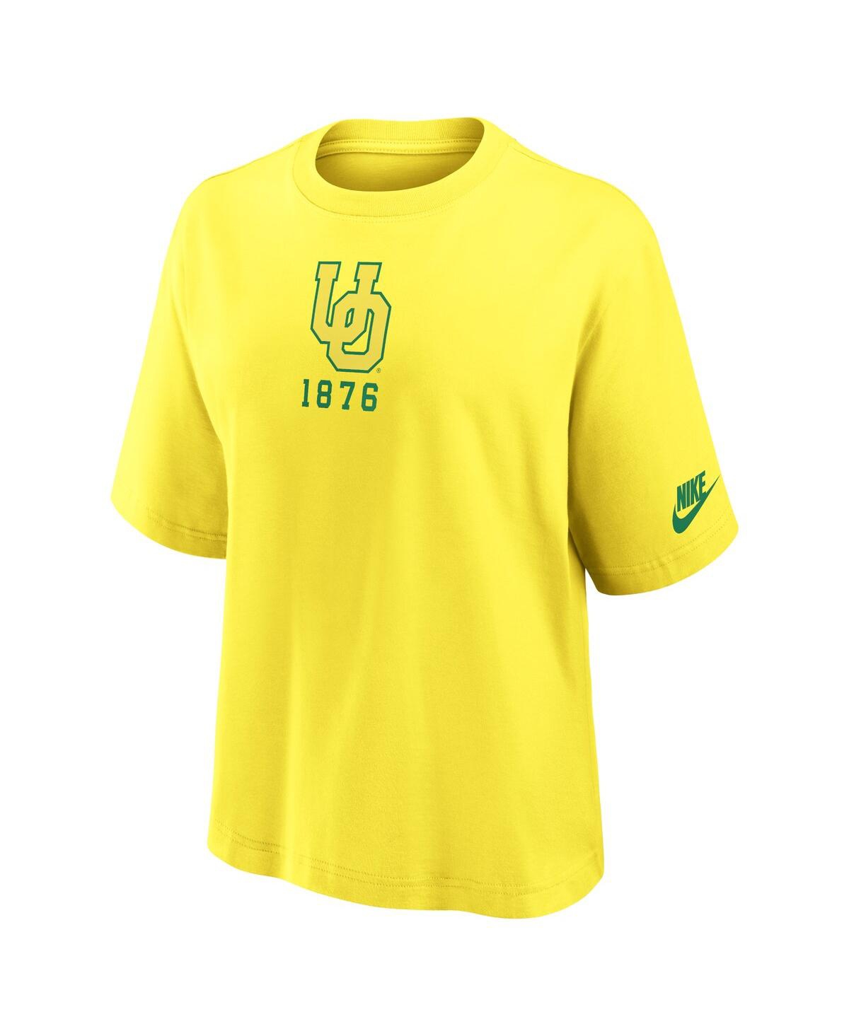 Nike Oregon Ducks Legacy Established Boxy  Women's College T-shirt In Yellow