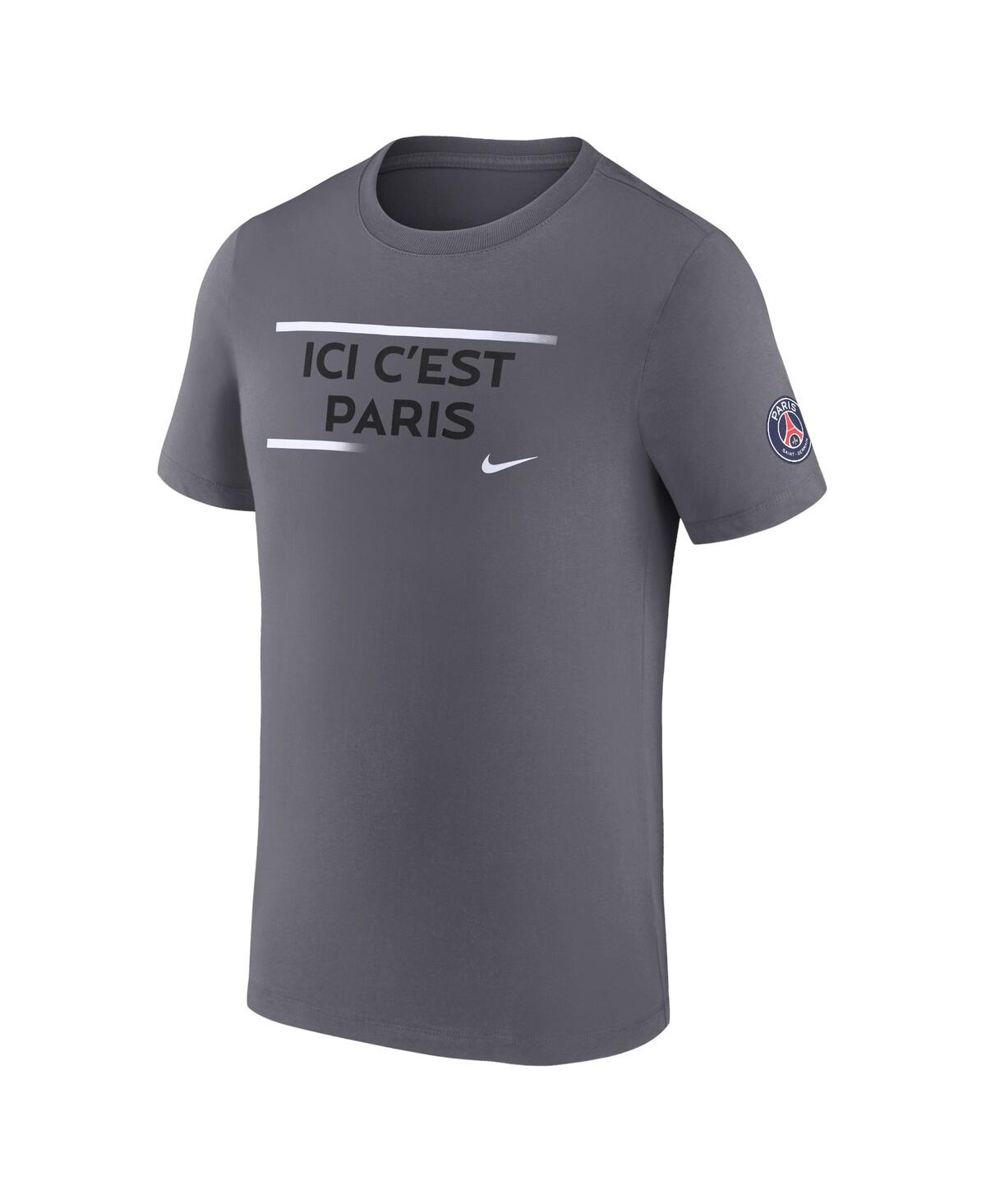 Nike Men's Gray Paris Saint-germain Verbiage T-shirt In Gray