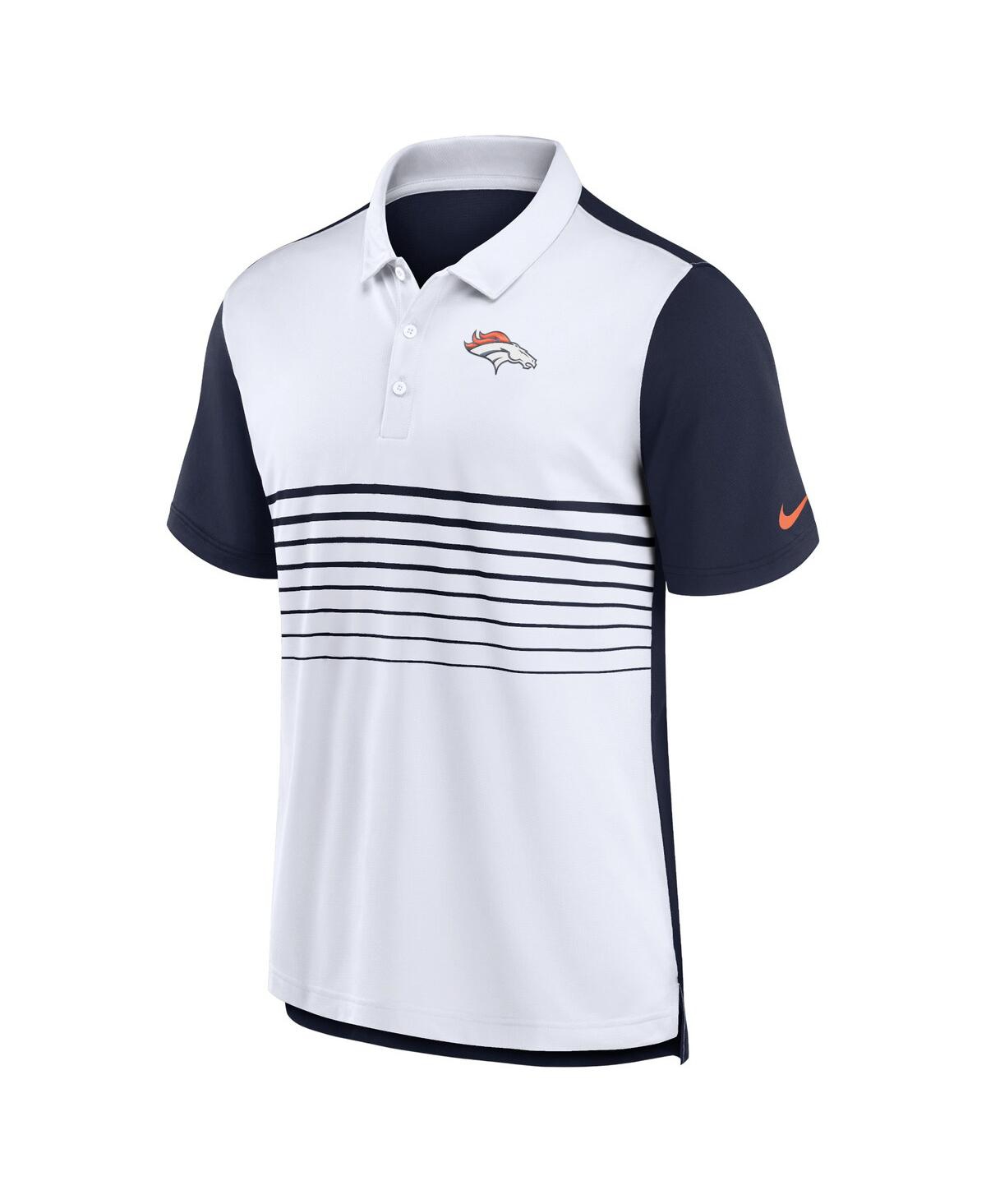 Nike Men's Navy/white Denver Broncos Fashion Performance Polo In Navy,white