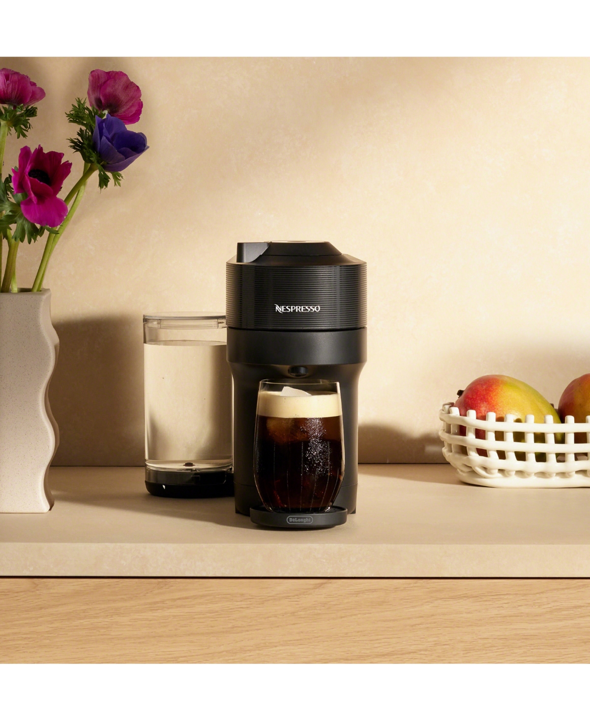 Nespresso Vertuo Pop+ Deluxe Matte Black Coffee Maker & Espresso Machine By De'longhi In Black Matte