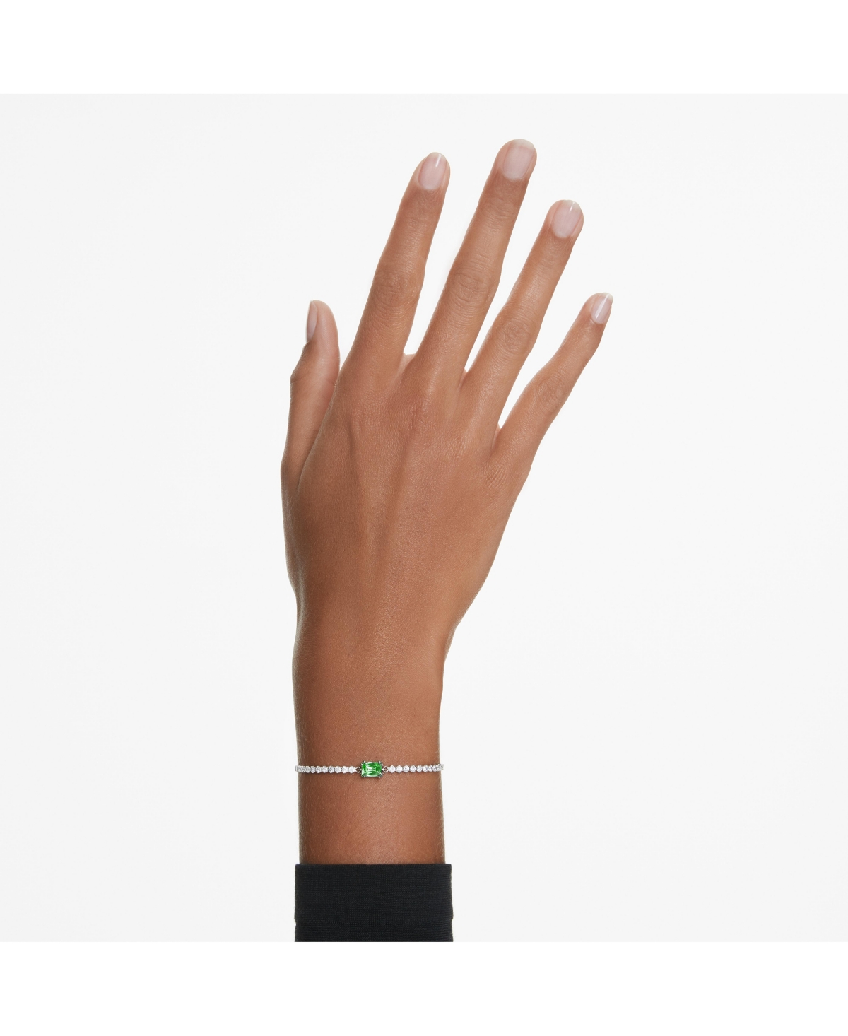 Swarovski Womens Green Matrix Tennis Rhodium-plated And Zirconia Bracelet In Green