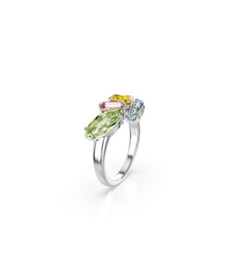 Gema Mixed Cuts, Multicolored, Rhodium Plated Cocktail Ring