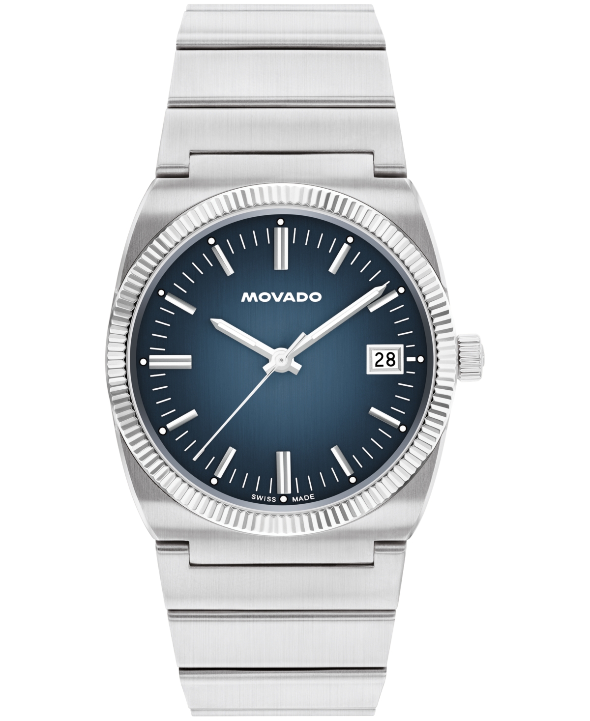 Movado Men's Ondoplan Swiss Quartz Stainless Steel Watch 36mm In Silver-tone