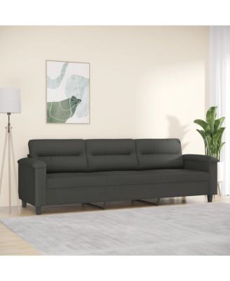 3-Seater Sofa Dark Gray 82.7" Microfiber Fabric