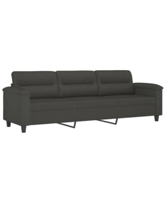 3-Seater Sofa Dark Gray 82.7" Microfiber Fabric