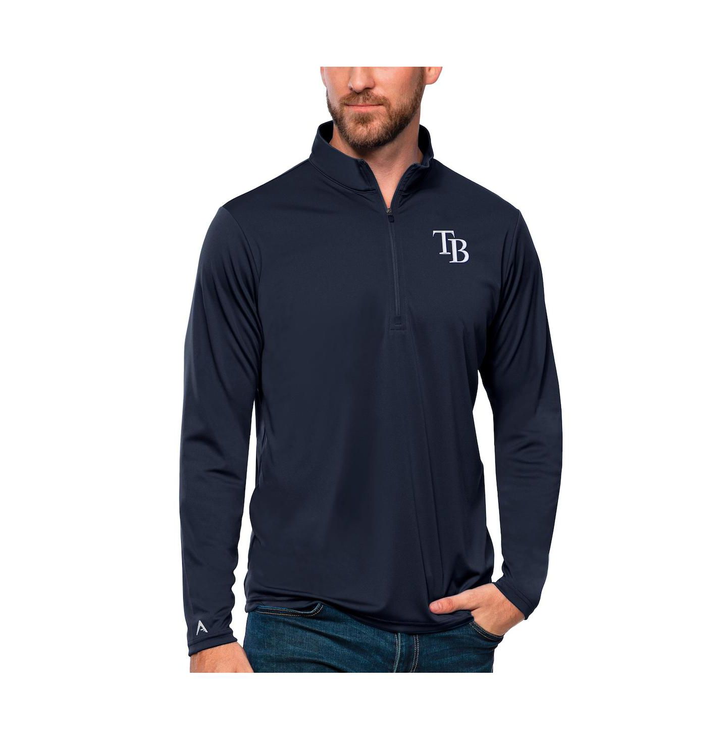 Мужской свитер Antigua Navy Tampa Bay Rays Tribute Quarter-Zip Pullover Top — фото 1