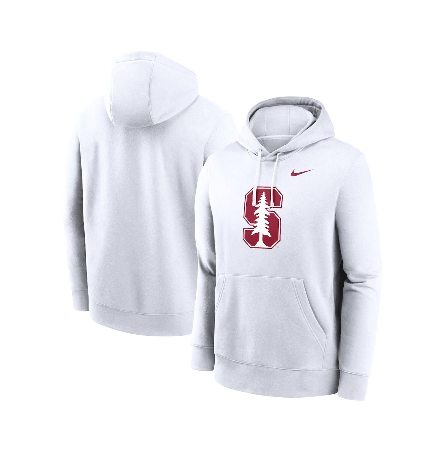 Мужское худи Nike White Stanford Cardinal Primetime Evergreen Club Fleece Pullover — фото 1