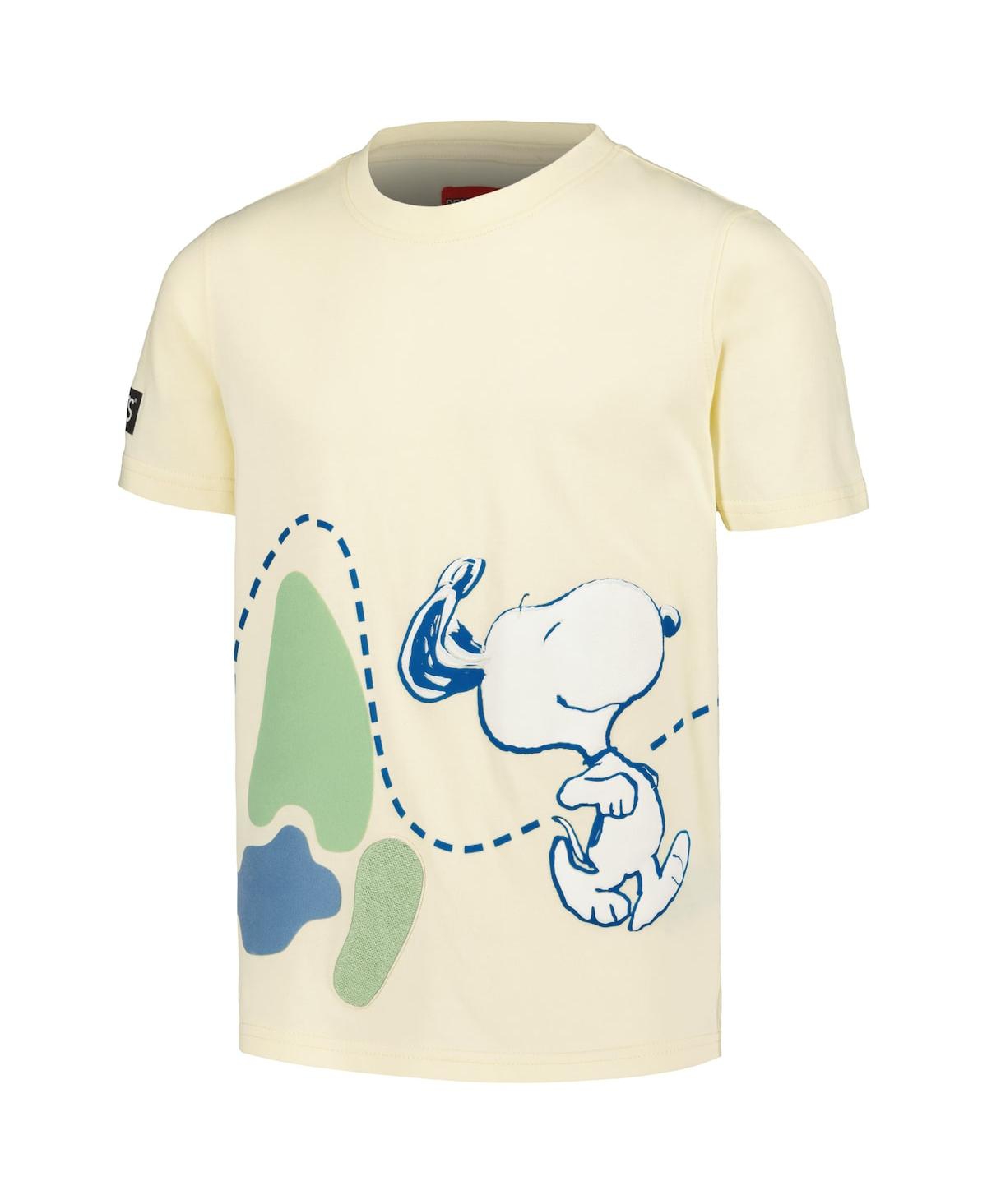 Freeze Max Big Boys and GirlsPeanuts Snoopy Map T-Shirt - Cream