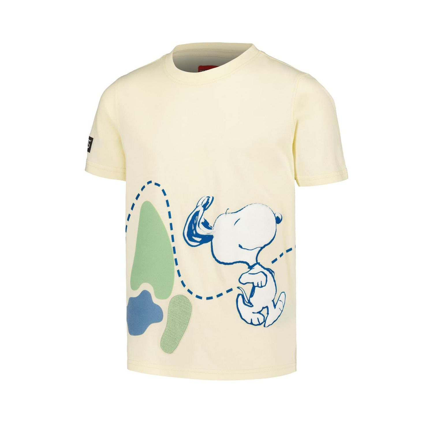 Big Boys and Girls Cream Peanuts Snoopy Map T-Shirt