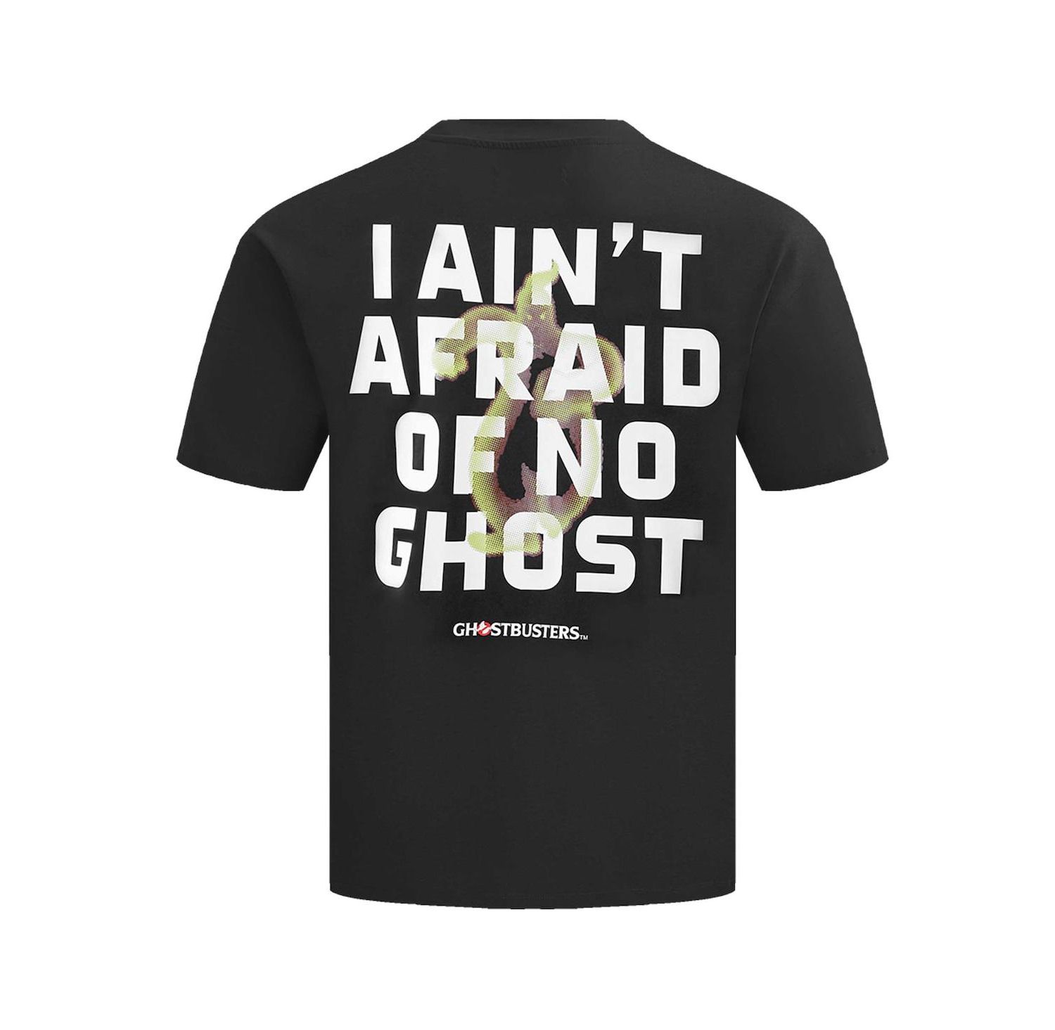 Men's and Women's Black Ghostbusters Afraid of No Ghosts Dropped Shoulder T-Shirt