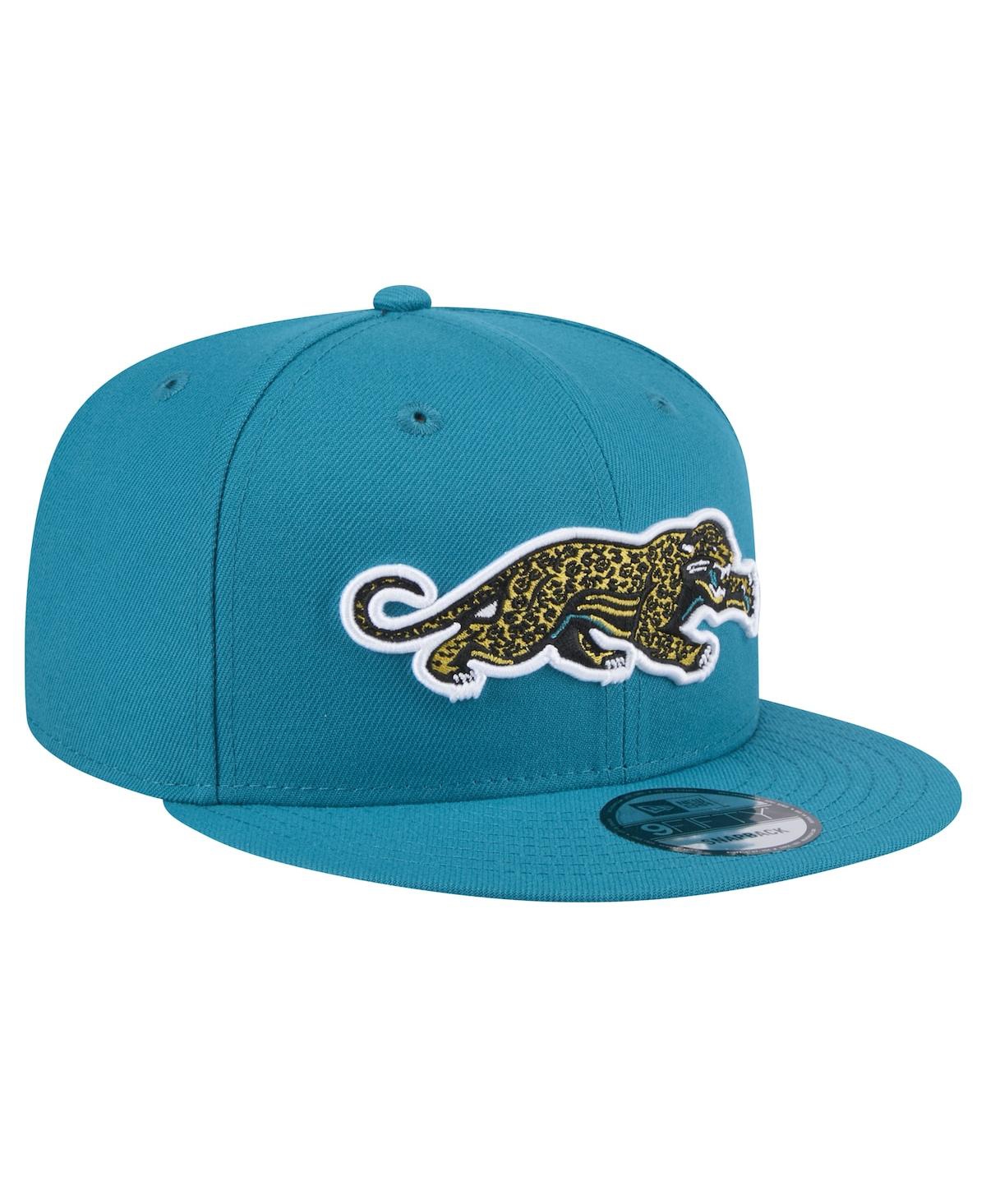 New Era Men's Teal Jacksonville Jaguars Throwback Crawl Standard 9fifty Snapback Hat In Teal