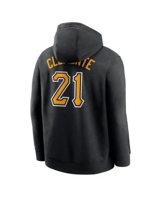 Men's Roberto Clemente Black Pittsburgh Pirates Player Name Number Club Pullover Hoodie