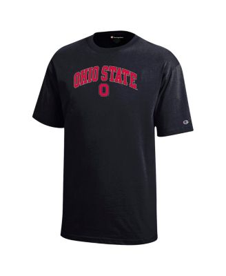 Big Boys and Girls Black Ohio State Buckeyes Arch Over Logo T-Shirt