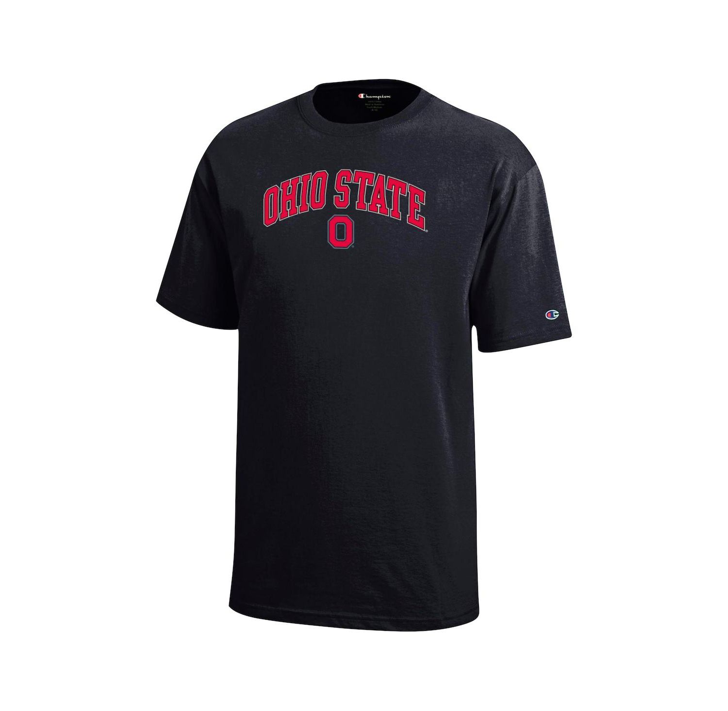Big Boys and Girls Black Ohio State Buckeyes Arch Over Logo T-Shirt