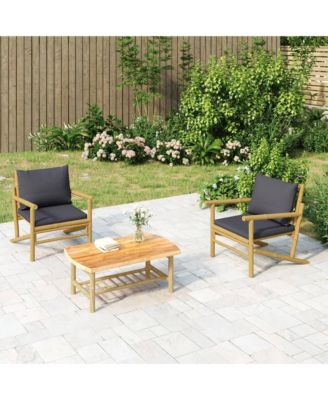 Patio Coffee Table 35.4"x21.7"x14.6" Bamboo