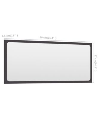 Mirror Grey Engineered wood, acrylic 35 x 14 in Mirror