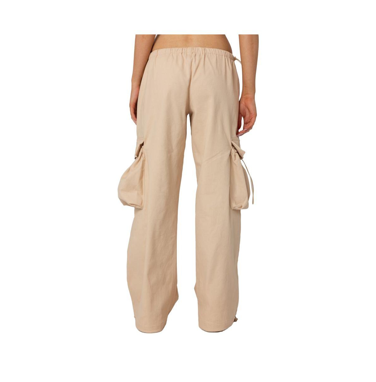 Edikted Women's Bow Trim Cargo Parachute Pants