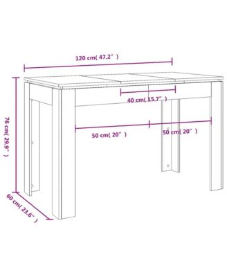 Dining Table Concrete Grey Engineered wood 47.2x23.6x29.9 in