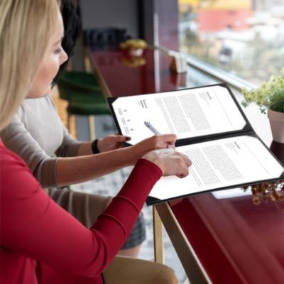 WeChef 10 Pack Restaurant Menu Covers 8.5x14" Book Style 2 Pages 2 Views – Menu Covers