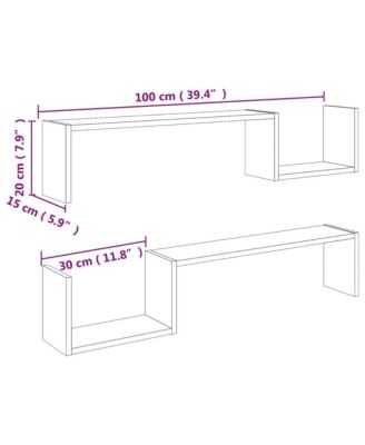 Wall Shelves 2 pcs Sonoma Oak 39.4"x5.9"x7.9" Engineered Wood