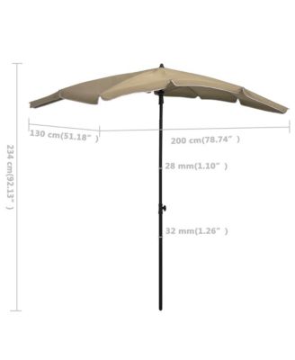 Garden Parasol with Pole 78.7"x51.2" Taupe