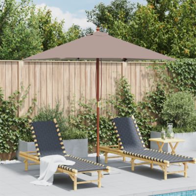 Outdoor Parasol with Wooden Pole 59.1"x78.7" Taupe