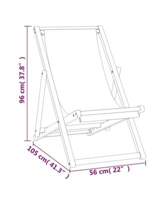 Folding Beach Chair Solid Teak Wood Green