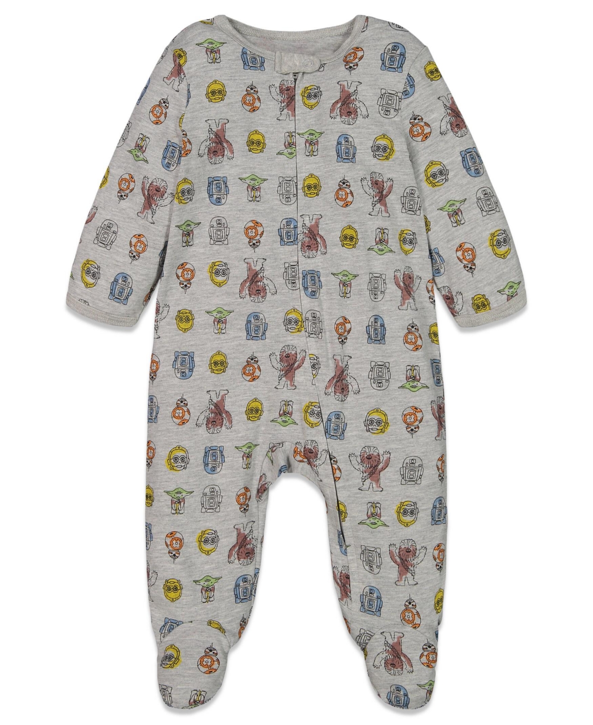 Starwars Baby Boys Star Wars Chewbacca R2- D2 Darth Vader Stormtrooper Baby 2 Pack Zip Up Long Sleeve Sleep N' Play Coveralls Newborn to - Little rebe